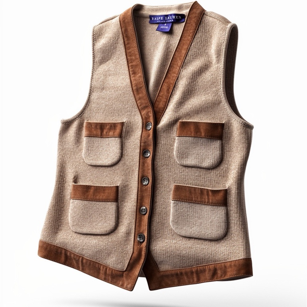 Ralph Lauren Purple Label-Cashmere Brown Suede old money, equestrian size small - Picture 3 of 17